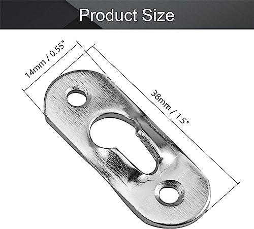 Image of Aicosineg 20Pcs Keyhole Hanging Plate 1.5 inch x 0.55 inch Single Hole Hook Metal Keyhole Hangers Keyhole Hanging Fasteners for Mirror Picture Frames Silver