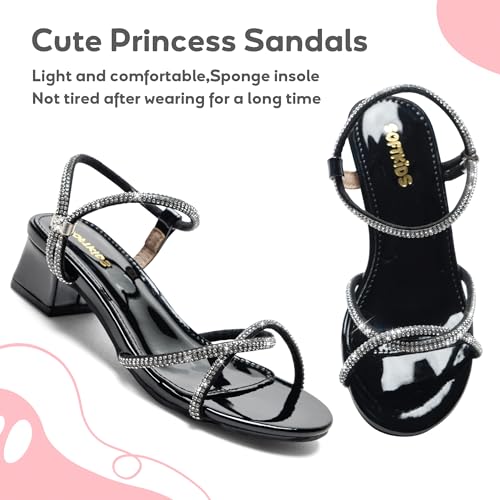 Image of Girls Sandals Low Heels Girl Dress Shoes Open Toe Flower Girl Wedding Party for Toddler Little Big Kid