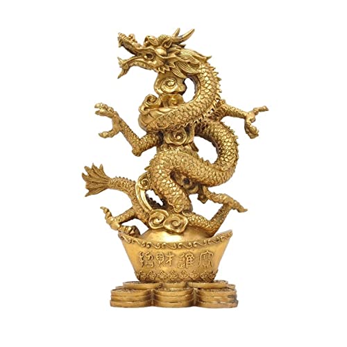 Sculpture de Dragon du Zodiaque et Ornements Feng Shui en Résine pour Bureau