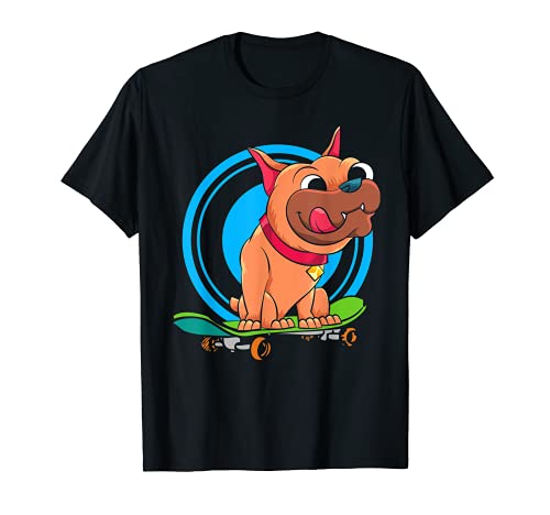 Pet Animal Dog Skateboard Niños Regalo Divertido Bulldog Francés Camiseta