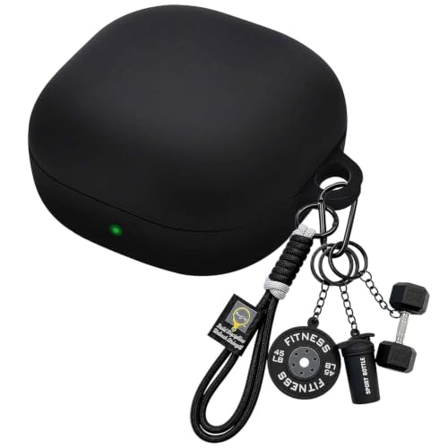 Image of Soft Silicone Case Cover for Samsung Galaxy Core with Gym Fitness Keychain (Black)
