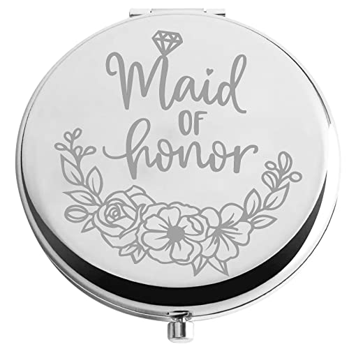 Zuo Bao Espejo compacto de boda, regalo de dama de honor, espejo de maquillaje, propuesta de boda, regalo para dama de honor, niña de flores (dama de honor) Cover