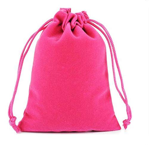 Snadulor 20 Pcs Solid Color Velvet Drawstring Bags For Jewelry Party Favor Gift Velvet Bags Wedding Favors,Candy Bags,3.2"X4",Green #TOP4