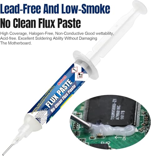 Image of SCHOFIC UV-559 No-clean Halogen-free Soldering Flux Paste for Electronics, BGA Repair, 10mL Syringe