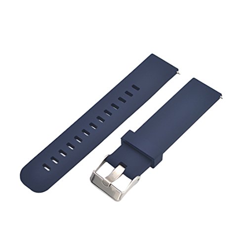 AUTULET des Bracelets de Montres en Silicone Bleu Foncé de 20MM avec Boucle en Acier Inoxydable pour