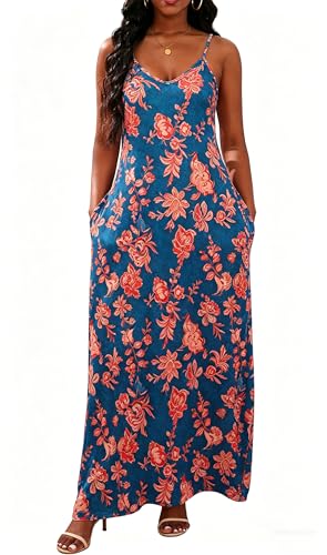 Image of vunahzma Womens Casual Fashion Sleeveless Plus Size Loose Long Sexy Maxi Dress with Pockets