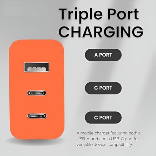 Image of 65W CMF by Nothing Super Fast Charger Adapter for CMF Phone 1 /Nothing Phone 2A /Phone 2a Plus /Phone 2 /Buds, CMF 65w Power Charger Adapter for Mobile, 65W Type C Charging Adaptor, Orange