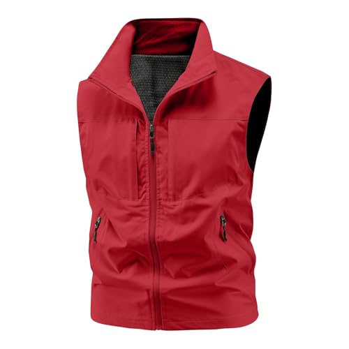 Opiniones y reviews de Ropa de abrigo para Hombre los más solicitados. 38 Salir abrigos hombres color sólido chaqueta mangas cuello pie chaleco cardigan al aire libre ropa exterior diaria Z-087 Red 3X-Large