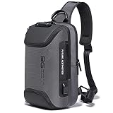 Backpack Sling Bag Crossbody Backpack Shoulder Casual Daypack Rucksack for Men, Grau - Bg1, 21*12*35