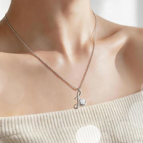 LUTTAMO Moissanite Necklace for Women,1-2 Carat Moissanite Pendant in 925 Sterling Silver Necklace,Letter L Initial - Symbol of Love,Anniversary Birthday Present for Wife Jewelry Gift for Girlfriend,Mom,Her — view 6