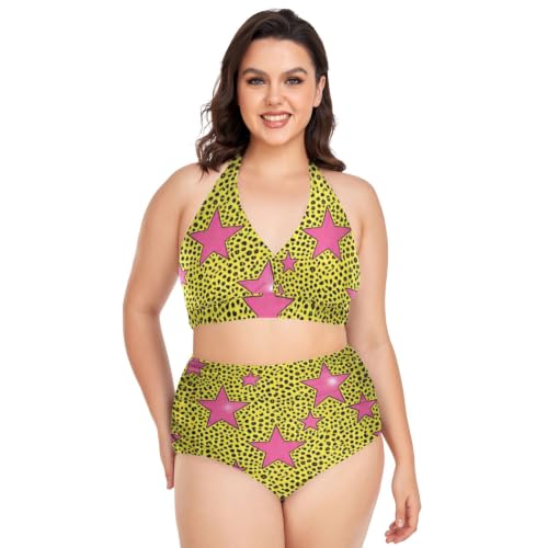 Maillot de bain 2 pièces gainant léopard avec taille haute sculptante femme
