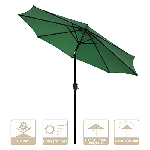 Yescom 9 Ft Aluminum Outdoor Patio Umbrella Push Button Tilt Crank Handle Market #TOP2