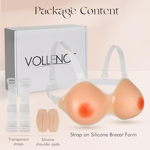 Vollence Silicone Breast Forms with Straps Fake Boobs Bra Inserts Breast Enhancers Mastectomy Prosthesis4
