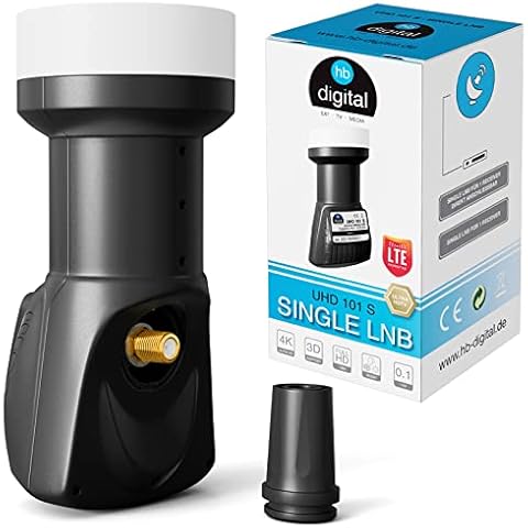 HB-DIGITAL Single LNB LNC 1 Los participantes directos Full HD TV 3D 4K Negro Black Cover