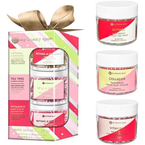 My Beauty Spot Facial Serum Capsules 3 Pack 90pcs Retinol Serum, Collagen Serum, Vitamin C Serum For Face Anti Aging Anti Wrinkle Advanced Skin Boosters Cover