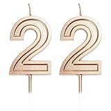 22nd Birthday Candles Number 22 Cake Topper Happy Birthday Decoration for Women Men Girls Boys Party