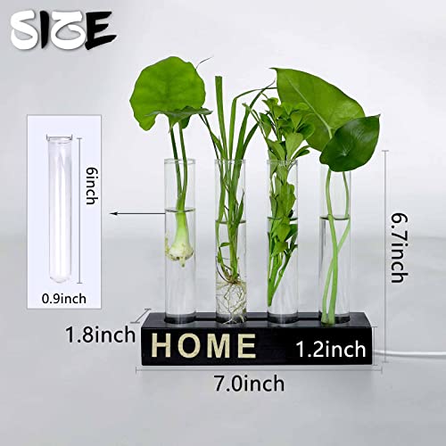 Eslmoc Plant Gifts Led Propagation Stations & Grow Lights, 4-Pack Set Test Tube Propagation Stations Planters For Hydroponics Plant, Ideal For Office Decorations, Plant Gifts For Women #TOP1