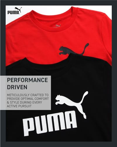 PUMA Boys T-Shirt - 2 Pack Casual Crewneck Short Sleeve Running and Gym Graphic Tee Shirts for Boys with Logo Print (S-XL)3