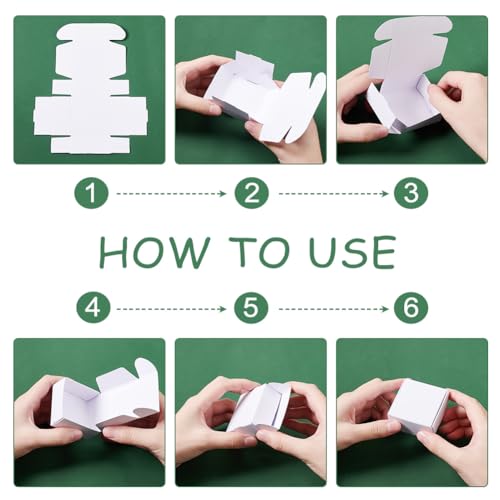 OLYCRAFT 100Pcs Mini Cardboard Boxes 5.5x5.5x2.5cm White Cardboard Present Boxes Jewelry Kraft Box Small Corrugated Mailer Boxes Mini Boxes for Present Wrapping Packaging Small Items - Image 4