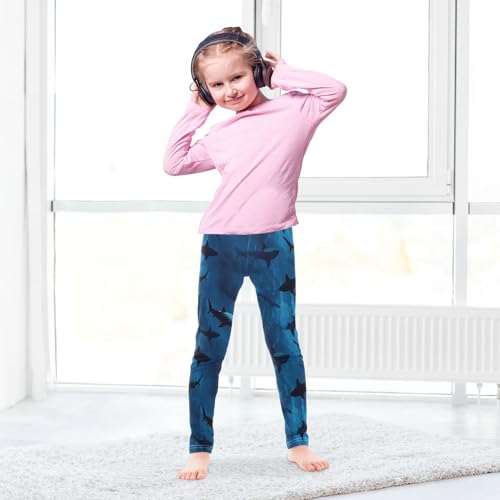 Deep Sea Sharks Girls' Leggings Toddler Doodles Kids Yoga Pants Dance Active Tights 4T4