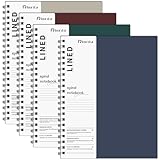 Rinrda Lined Notebook Spiral Notebook 8.5' x 11'-4 Pack Large Journal Hardcover Notebook 7mm College Ruled Notebook 120 Pages 100 GSM Thick Hardcover Journal for School (LINED, Mult-color)