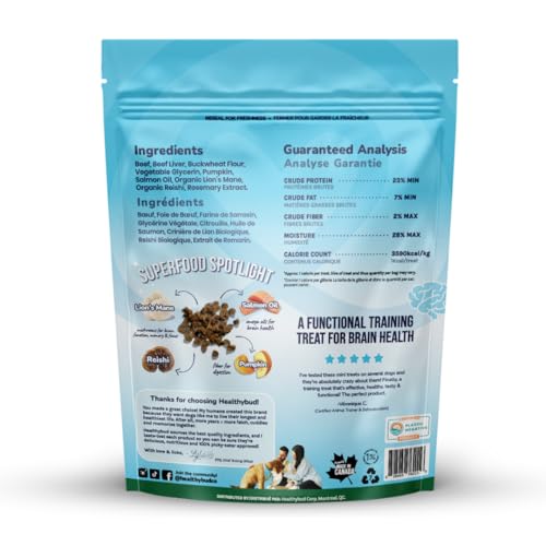 Healthybud Mini Beef Liver Dog Training Treats – Soft Low Calorie Trainer Bites (1 kcal Each) – 500+ Tiny Rewards for Puppies & Small Dogs – with Lion’s Mane & Reishi – Made in Can image 6
