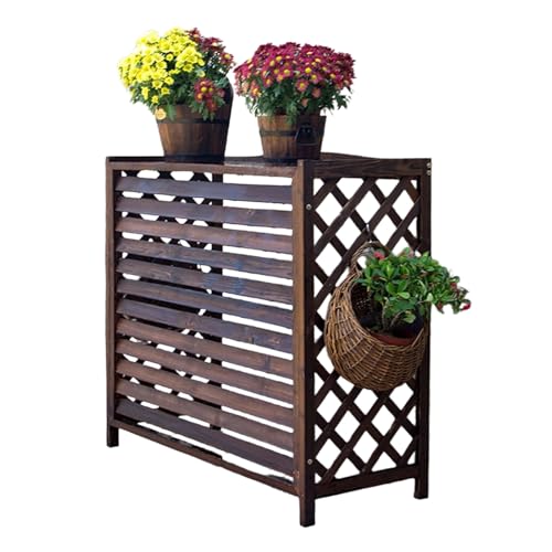 Cubierta de aire acondicionado de madera para exteriores, valla independiente para patio, jardín y balcón, pantalla de aire acondicionado elegante y funcional, tamaños: 81 x 30 x 72 cm y 115 x 54 x 95