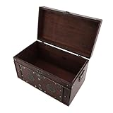 Éléments diversifiés : coffre au trésor Incorporant des motifs de vacances, des rivets et d'autres éléments décoratifs, ce conteneur en bois remplit non seulement des fonctions pratiques, mais ajoute également une beauté visuelle et une signification symbolique à l'espace, rendant le rangement plus agréable.