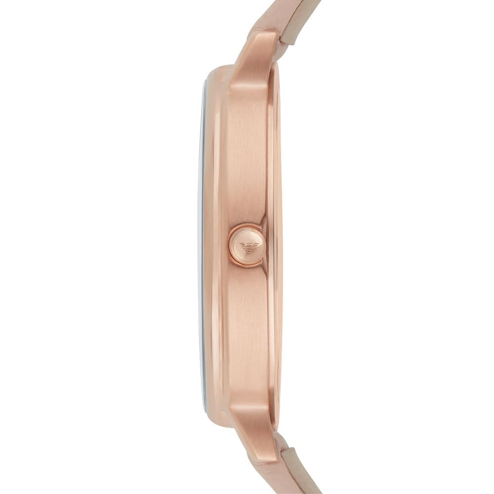 Emporio Armani Orologio da donna, Movimento al quarzo a due lancette e cassa da 32 mm con cinturino in acciaio inossidabile, pelle o silicone