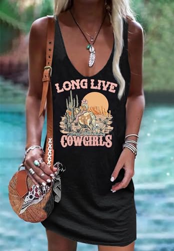 Image of Live Simple Coconut Tree Sleeveless Mini Dress Summer Beach Mini Dress Women's Summer Casual Sexy V Neck Mini Tank Dress