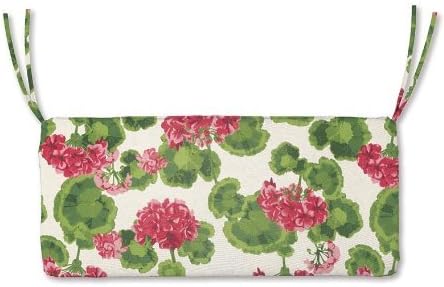 Plow & Hearth 41 x 17 Weather-Resistant Outdoor Classic Swing/Bench Cushion, in Geranium