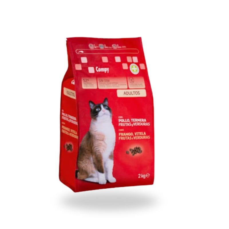 Comida para Gato Adulto Compy – Pollo, Ternera, Frutas y Verduras – 2 kg