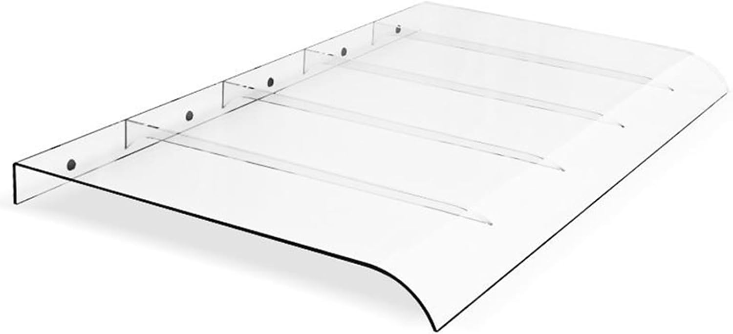 Clear Polycarbonate Window Awning Canopy Front Door Shelter r for Porch & Patio Rain & Snow Protection Available in 20" to 67" Widths