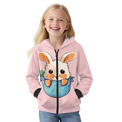 Long Sleeve Hoodies for Girls Fleece Thick Jacket with Pockets Zip Up Hooded Sweatshirts for Teen Girls