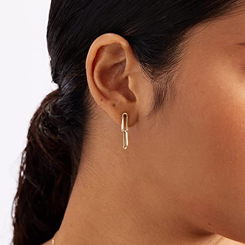 GELIN 14k Solid Gold Paperclip Earrings for Women2