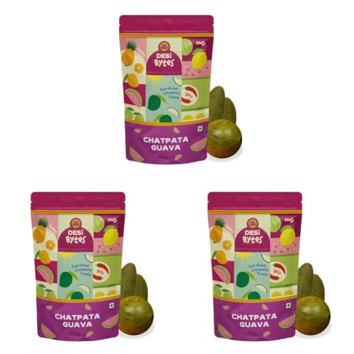 Image of GO DESi Chatpata Guava Candy, 150g, Fruit Snacks, Guava Bites, Dehydrated (Pack of 3)