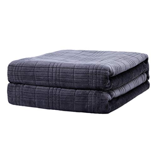 Rendiele Manta de franela súper suave de franela de forro polar, mullida, cálida, celosía, color sólido, para cama, manta de sofá, 160 x 200 cm