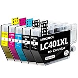 LC401XL Ink Cartridges for Brother Printer Compatible for Brother LC401 Ink Cartridges for Brother LC401XL for Brother MFC-J1010DW MFC-J1012DW MFC-J1170DW Printer (2 Black, 1 Cyan, 1 Magenta,1 Yellow)