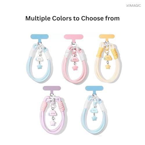 Image of KIMAGIC Korean Dopamine Phone Wrist Strap - Handmade Thickened Phone Lanyard, Anti-Drop Hands-Free Charm
