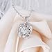 DovEggs Sterling Silver Center 2ct 7X8mm G-H-I Color Cushion Cut Moissanite Halo Pendant Necklace