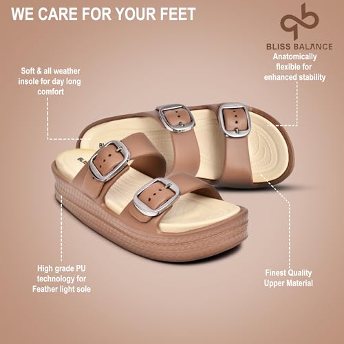 Image of SUPER SOFT Comfortable with Adjustable Strap Flip-Flops Women's & Girl's Cushioned |Waterproof Anti Skid & Lightweight OUT Door & IN Door Slipper BBINDIGO2