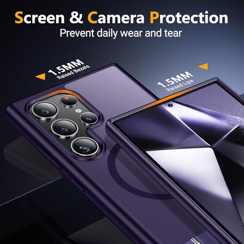 Image of SPIDERCASE Magnetic for Samsung Galaxy S24 Ultra Case, [3 Stand Ways][ Military Grade Drop Protection] with Invisible Stand Shockproof Slim Case for Samsung S24 Ultra 6.8 inch,Purple