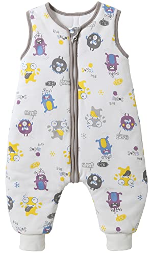 Sac de Couchage bébé à Hiver Sac de Couchage, Sac de Couchage pour bébé avec Pieds en Coton garçon Fille Unisexe Pyjama(Monstre S: 68-80in/6-18mois) Cover