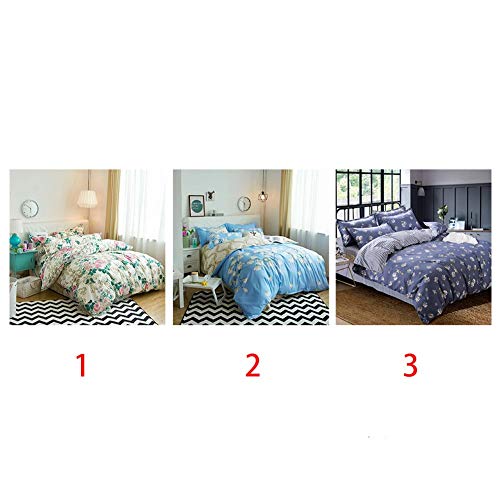 Housse de couette 2m blanche en microfibre avec taies d'oreiller fleurs