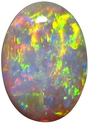 11.25 Ratti / 10.32 Carat Super Multifire Opal Stone Natural Oval Shape Australian Opal Loose Gemstone with Lab Certified
