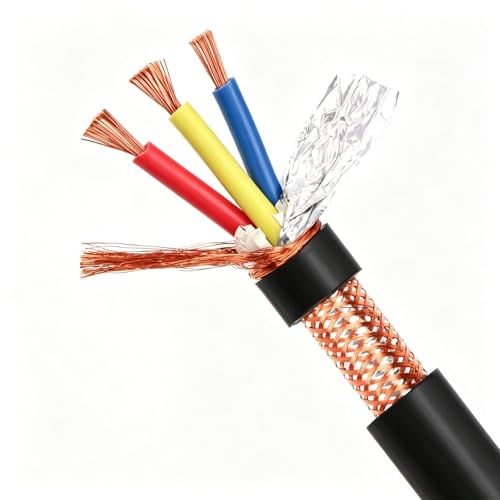 Cable RVVP 3 conductores 22 AWG de cobre para control de bajo voltaje blindado apantallado 100FT