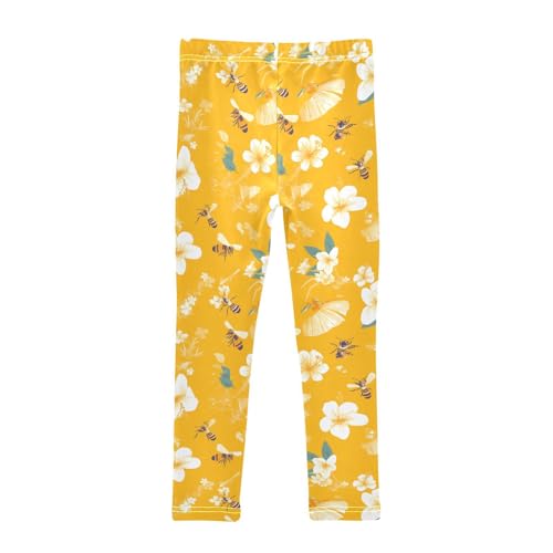 KLL Bees on Yellow Toddler Baby Girl Leggings Casual High Waisted Yoga Pants Sports2