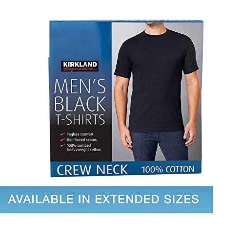 Kirkland Signature Men's Crew Neck Tee 100% Combed Heavyweight Cotton T-Shirts (Pack of 6)3