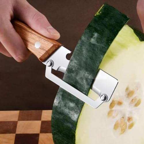 Zero Snag Wooden Peeler,Premium Vegetable Peeler with Wooden Handle and Bottle Opener, 2-in-1 Stainless Steel Thickened FruitPeeler,Multifunctional Kitchen Tool for Fruit Potato Pumpkin Papaya - Image 4