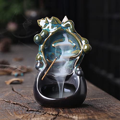 Brûleur d'encens cascade calebasse bleu zen pour cérémonie du thé - 2